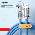 thumbnail image 2 of Phone Data Cable 2/1.5/1M 180° Rotating Elbow Data Line 120W 7A Super High-Speed Charging Cable Cell Phone Adapter Accessories, 2 of 6