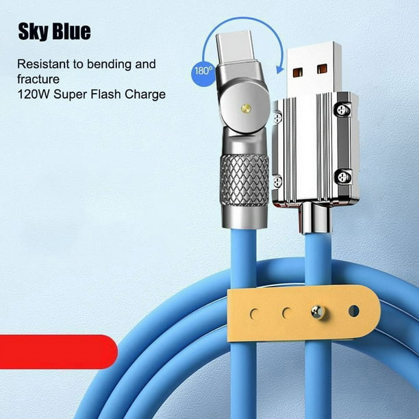 Cable de alta velocidad de 120 W con codo giratorio de 180 grados - perfecto para