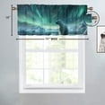 thumbnail image 4 of Bear Curtain Valances White Polar Bear on Ice Aurora Borealis Natural Landscape Window Treatment Valance Curtains for Bathroom 54 by 18 in, 1 Panel, 4 of 6