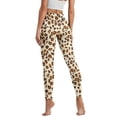 thumbnail image 2 of COEQINE Casual Yoga Leggings for Women with Pockets Tummy Control High Waisted 4-Way Stretch Gym Pants Buttery Soft Comfortable Hip Lift Tights, Yellow Brown Leopard Print, L, 2 of 7