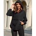 thumbnail image 4 of Chaqueta PENSION para mujer, impermeable y cortavientos con capucha, color negro, 4 of 6