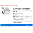 thumbnail image 2 of Oil Filter Housing - Compatible with 2011 - 2016 Chrysler Town & Country 3.6L V6 2012 2013 2014 2015, 2 of 3