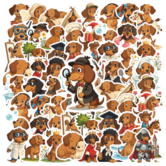 35pcs-70pcs Cute Stickers Dog Stickers Funny Stickers Adorable Stickers for Laptops Suitcases Fridges