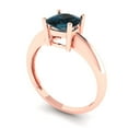 thumbnail image 2 of Solitaire Engagement Ring for Women - 1.5ct Natural London Blue Topaz in 14K Rose Gold Promise Ring, 2 of 6