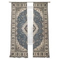 thumbnail image 2 of Sheer Curtains 96 Inches Long 2 Panels, Retro Traditional Ethnic Style Rod Pocket Curtain Voile Draperies, Boho Tribal Abstract Flower Light Filtering Window Treatment for Living Room Bedroom, 2 of 8