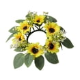 thumbnail image 1 of Guirnalda de velas de girasol, guirnalda realista para puerta de entrada, base para velas, corona de flores para banquetes, cenas y fiestas, 1 of 9