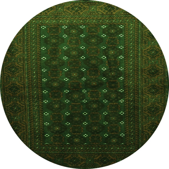 Ahgly Company Indoor Round Persian Green Traditional Area Rugs, 7' Round