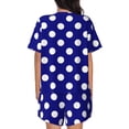 thumbnail image 3 of Picia Navy And White Polka Dot Pajamas Sets for Women Soft Short-Sleeved Pjs with Lounge Shorts Two Piece Sleepwear-X-Large, 3 of 9