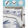 thumbnail image 4 of Blue Yellow Palm Tree King Size Down Alternative Comforter, Lightweight Comforter Quilt Bedding Set with Pillow Shams Summer Botanical Tropical All Seasons Bed Comforter Duvet Insert 96"x106", 4 of 7