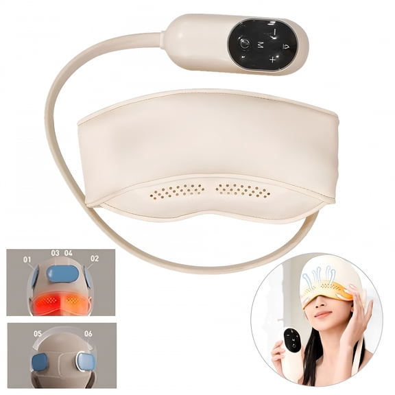 XIRQI Electric Head Massager Air Compression Knead Scalp Eye Heat Hot Compress Relieve Fatigue Eye Massager with Heat