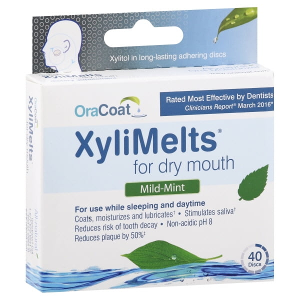 OraCoat XlyiMelts Dry Mouth Adhering Discs, 40 Ct