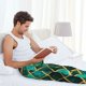 thumbnail image 5 of Balery Green Mosaic Glass Pantalones de pijama para hombre, pijama ultraligero, pantalón de descanso-Medium, 5 of 6