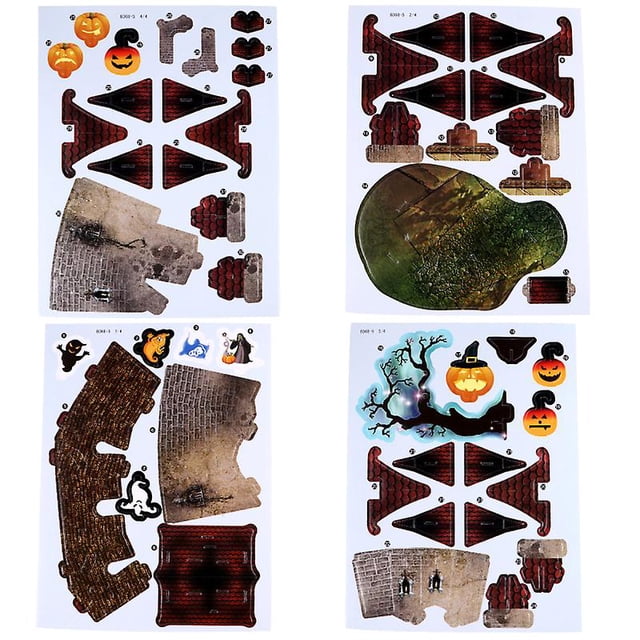 1 juego de rompecabezas de castillo de Halloween para decoraciones de Halloween