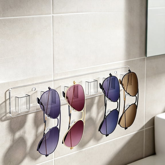 Sunglasses Organizer, Wall Glasses Holder, Acrylic Sunglasses Display, Eyeglass Organizer for Multiple Glasses for Office & Home Decor, Clear