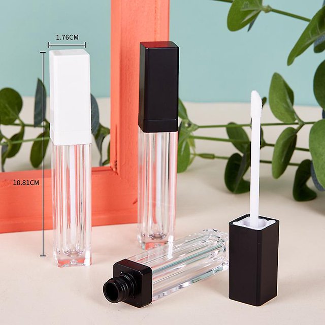 6 uds 7ml tubos de esmalte de labios Sincero botellas de brillo de labios rellenables negro blanco
