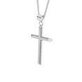 thumbnail image 3 of 14k White Solid Gold Traditional Cross Religious Pendant with 0.8-mm Square Wheat Chain, 3 of 3