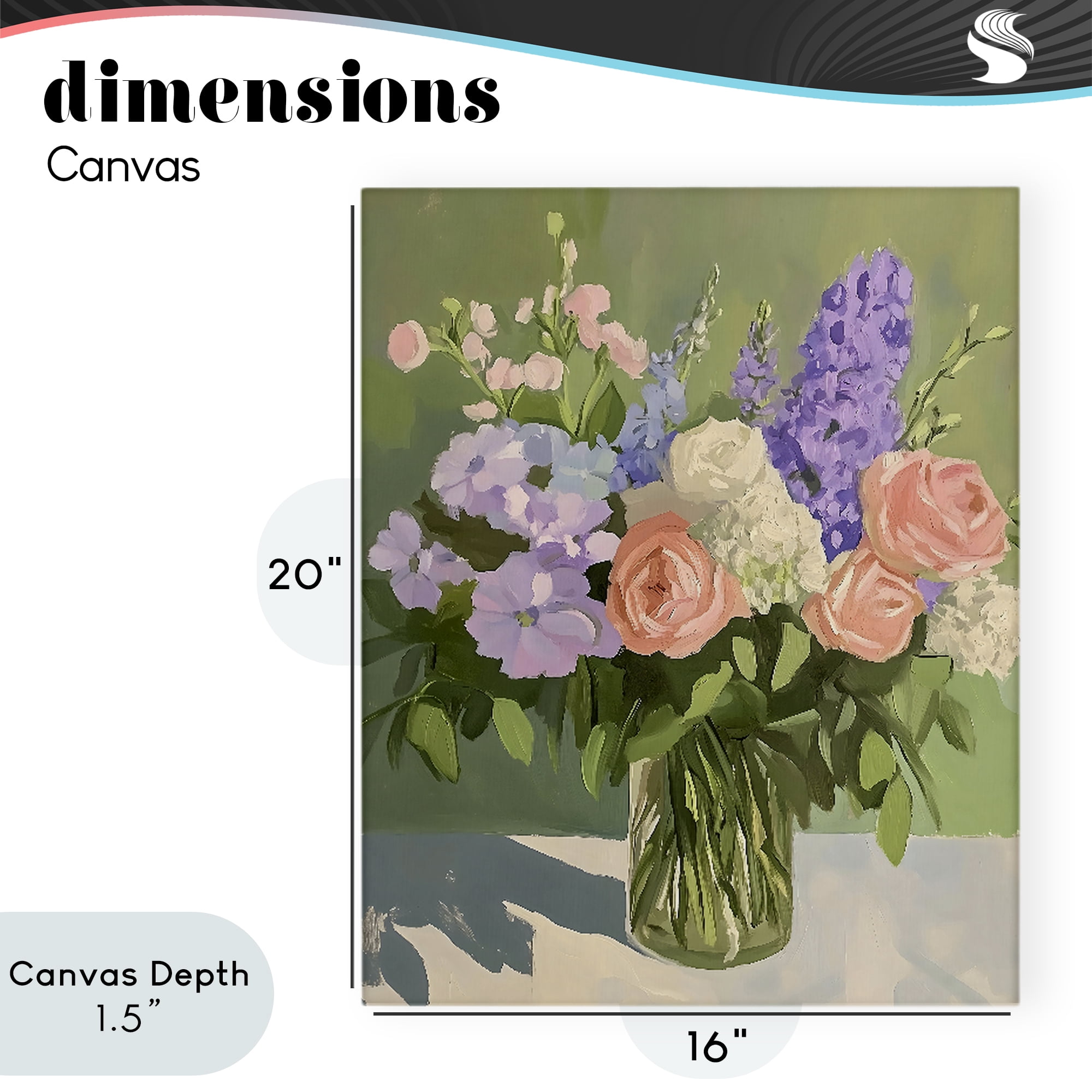 Stupell Industries Mixed Roses & Lilacs Bouquet Canvas Wall Art, design by The Prints Vibe