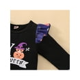 thumbnail image 5 of Franhais Infant Girl Halloween Long Sleeve Jumpsuit + Hairband,Pumpkin Letter Print Ruffle Clothing, 5 of 9