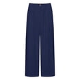 thumbnail image 4 of SONXAHE Pleated Front Wide Leg Pants for Women Button Closure Office Weekend Long Trousers, 4 of 5