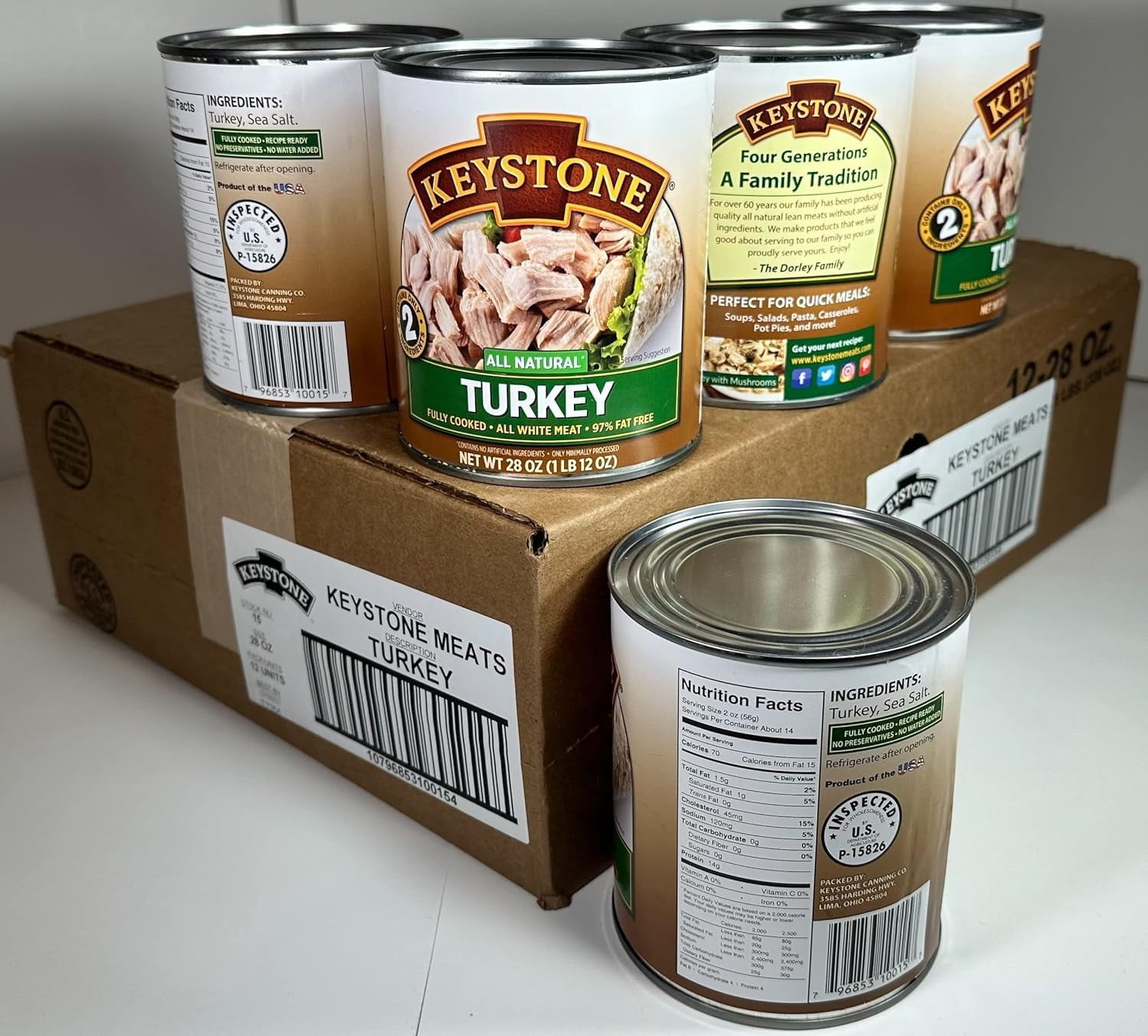(12 Pack) Keystone All Natural Turkey 28 oz Can ✅ Emergency Survival Food For Camping Hiking and Backpacking Ready to Eat- Pack of 12 Cans ✅