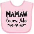 thumbnail image 3 of Inktastic Mamaw Loves Me Grandchild Girls Baby Bib, 3 of 4