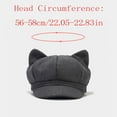 thumbnail image 2 of Cute Cat Ears Hat Classic Beret for Women - Solid Color, Elastic Band, Vintage Painter Cap - One Size, 2 of 3
