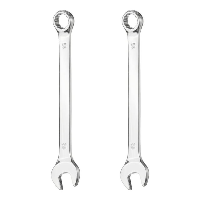 2Pcs Combination Wrench 12mm Metric 12-Point Box and Open End 45# Carbon Steel