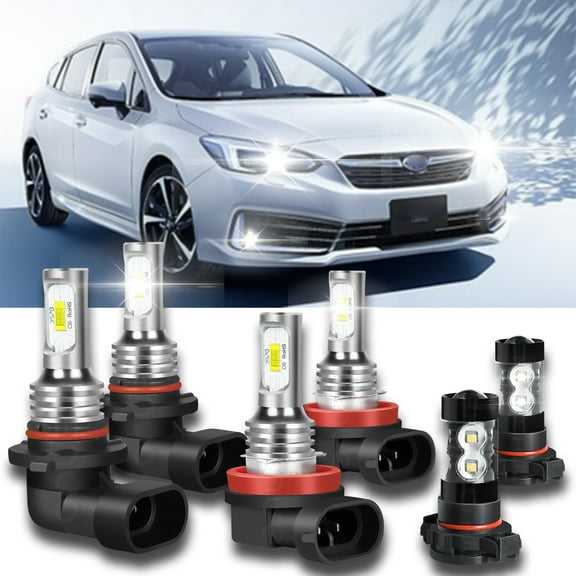 For Subaru XV Crosstrek 2013-2014 Combo 6x LED Headlight Hi Low Fog Light Bulbs