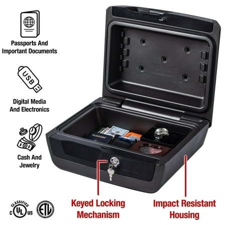 SentrySafe CHW30100 Fire-Resistant and Water-Resistant Safe Box with Key Lock, 0.36 Cu. ft.