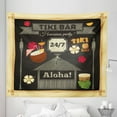 thumbnail image 1 of Hawaii Tapestry, Traditional Tiki Bar Poster Design with Coconut Drink and Aloha Slogan Bamboo Frame, Fabric Wall Hanging Decor for Bedroom Living Room Dorm, 5 Sizes, Multicolor, by Ambesonne, 1 of 1