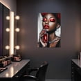 thumbnail image 3 of AVOI Red African American Wall Art Black Women Art Wall Decor Elegant Woman Canvas Prints Fashion Charm Girl Poster for Female Bedroom Home Unframe: 16x24in, 3 of 5