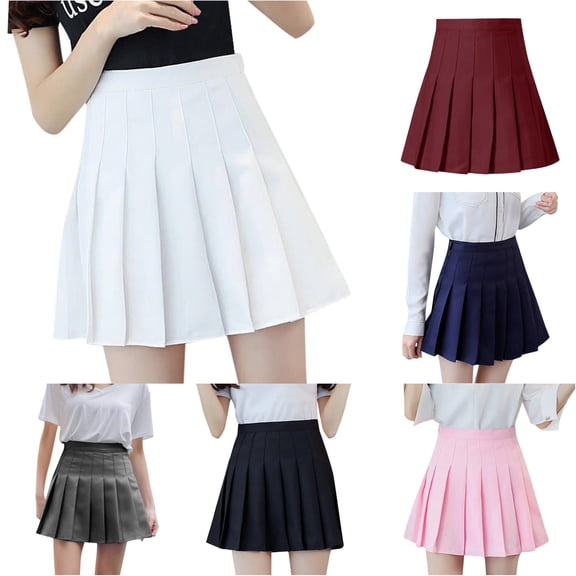 Women's Fashion High Waist Pleated Skirt Slim Waist Casual Tennis Skirt Skirt Patterns for Sewing Women M