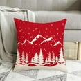 thumbnail image 2 of Red Christmas Tree Pillow Covers 18x18 Set Of 2 Xmas Winter Trees Mountains Snowflake Throw Pillows Cover Outdoor Rustic Decorative Pillow Case Farmhouse Linen Cushion Cover for Couch Bed Sofa Decor, 2 of 6