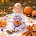thumbnail image 6 of Baby Girl Halloween Outfit Toddler Overalls Pumpkin/Ghost Embroidery Romper Flared Suspender Pants for Girls, 6 of 7