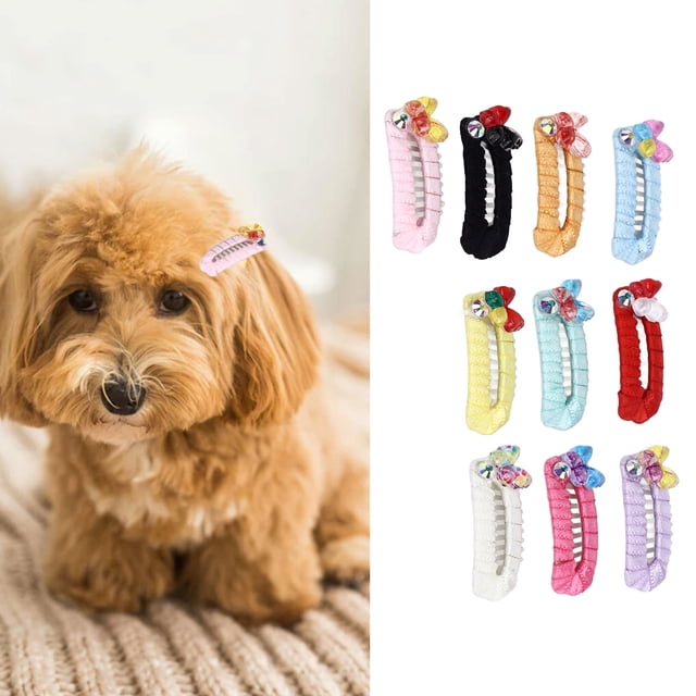 Central de Pelo de Mascotas, Estilo Francés Exquisito Barretas para el Cabello del Perro Multipósito 10 piezas para perros