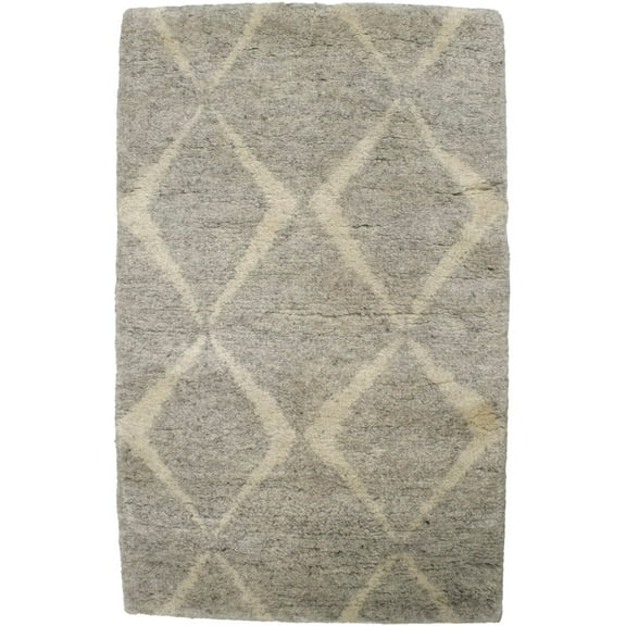Greige Geometric Modern 2X3 Moroccan Style Oriental Rug