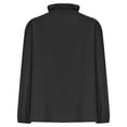 thumbnail image 6 of Dazajoo Women's Fall Long Sleeve Collar V Neck Ruffle Shirts Plus Size Solid Color Elegant Blouses Comfy Fashion Outfits,Black,XXXL, 6 of 6