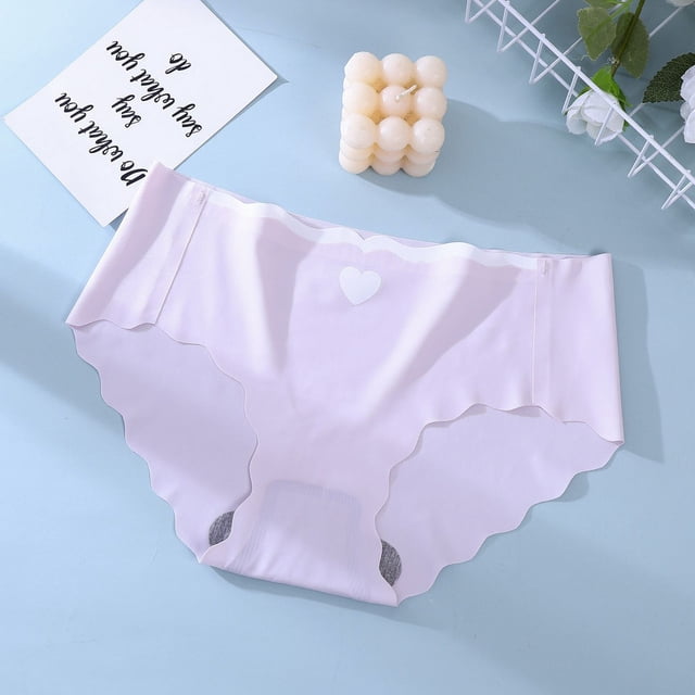Ropa interior de seda helada con borde ondulado y cintura alta para niña fresca, de secado rápido, con absorción de humedad y grafeno, 2213#