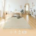 thumbnail image 5 of Modern Braided Large Area Wool Rug – 100% Natural for Living Room & Bedroom, Soft & Durable Rug, Resilient & Luxurious, Beige, 1.97x3.61 ft, 5 of 5