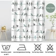 thumbnail image 5 of Bird Shower Curtain Cute Shower Curtain Blue and Gray Shower Curtain Funny Animal Shower Curtain Set with Hooks, Teal Rowley Birds Shower Curtains for Bathroom, 72W x 72H Inch, 5 of 6