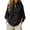 Black, variant on Women's Cotton Linen Shirts Summer Half Sleeve V Neck Casual Blouse Top