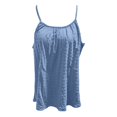 thumbnail image 4 of Spaghetti Strap Tops for Women, Yigetop Tank Top Women's Summer Sleeveless Spaghetti Straps Tops Neck Loose Pleated Tops Casual A Line Tank Tops Flowy Tank Tops for Women Sky Blue XL, 4 of 5