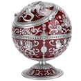 thumbnail image 4 of Noref Metal Ashtray, Ashtray With Lid, Wine Red Three‑Dimensional Dragon Relief Pattern, For Home Office, 4 of 8