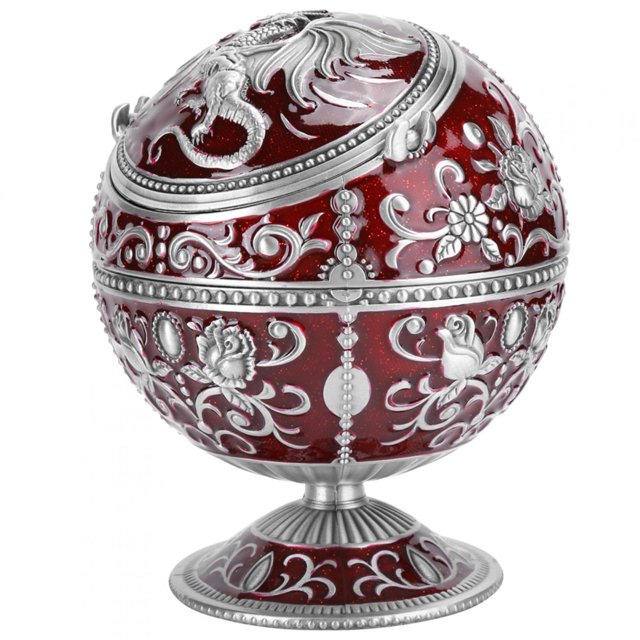 LHCER Durable Ashtray With Lid, Wine Red Metal Ashtray, Small Garbage Box Storage Box For Home Office