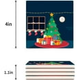 thumbnail image 3 of FMSHPON Merry Christmas Xmas Tree Winter Christmas Set of 6 Coaster for Drinks, Absorbent Ceramic Stone Coasters Cup Mat with Cork Base for Home Kitchen Room Coffee Table Bar Decor, 3 of 4