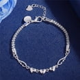 thumbnail image 1 of Fiudx Pulsera Love Link, Elegante Diseño de Cadena Pequeña, Joyería Antioxidante, Longitud Ajustable, Ideal para Uso Diario y Fiestas, Regalo para Ella, 20 Cm, 1 of 3