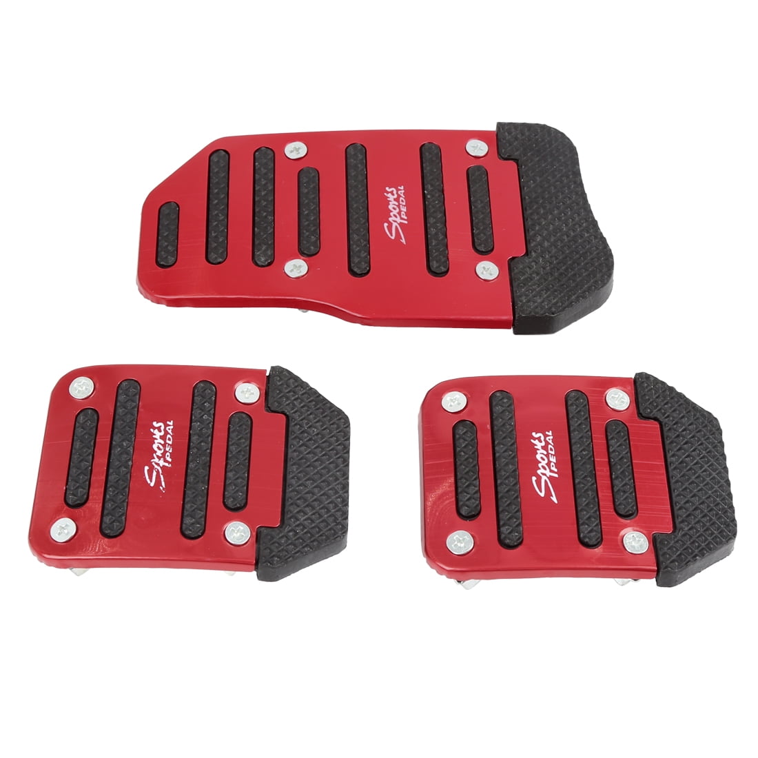 3pcs Burgundy Black Nonslip Gas Clutch Brake Pedal Pad Covers for Auto