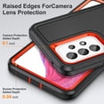 thumbnail image 3 of TECH CIRCLE for Samsung Galaxy A53 5G Case, Anti-Drop Hybrid Heavy Duty Protective Phone Cover Shockproof Rugged Military Bumper Tough Kickstand Cover for Samsung Galaxy A53 5G 6.5" 2022,Black+Orange, 3 of 8