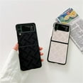 thumbnail image 3 of Luxury Plaid Leather Phone Case Compatible With Samsung Galaxy Z Flip 4, 3 of 3