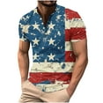 thumbnail image 2 of IROINNID Big and Tall T Shirts for Men, Indenpence Day Lightweight Thin Basic V-Neck Botton Festive Printed Summer Blouses for Men, 2 of 5